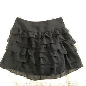 Express black ruffle skirt
